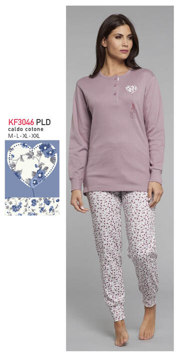 ART. KF3046 PLD- pigiama donna interlock m/l kf3046 pld - Fratelli Parenti